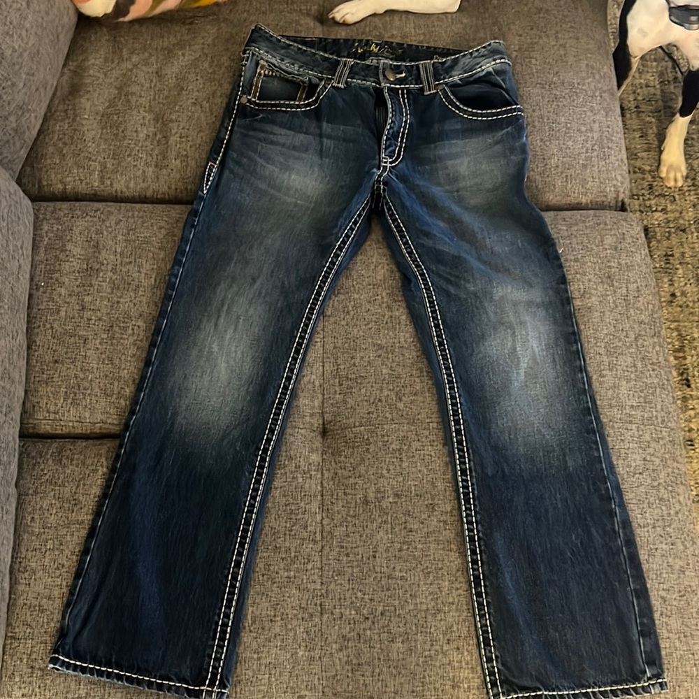 34x32 Wrangler Rock 47 Mens Jeans Bootcut
